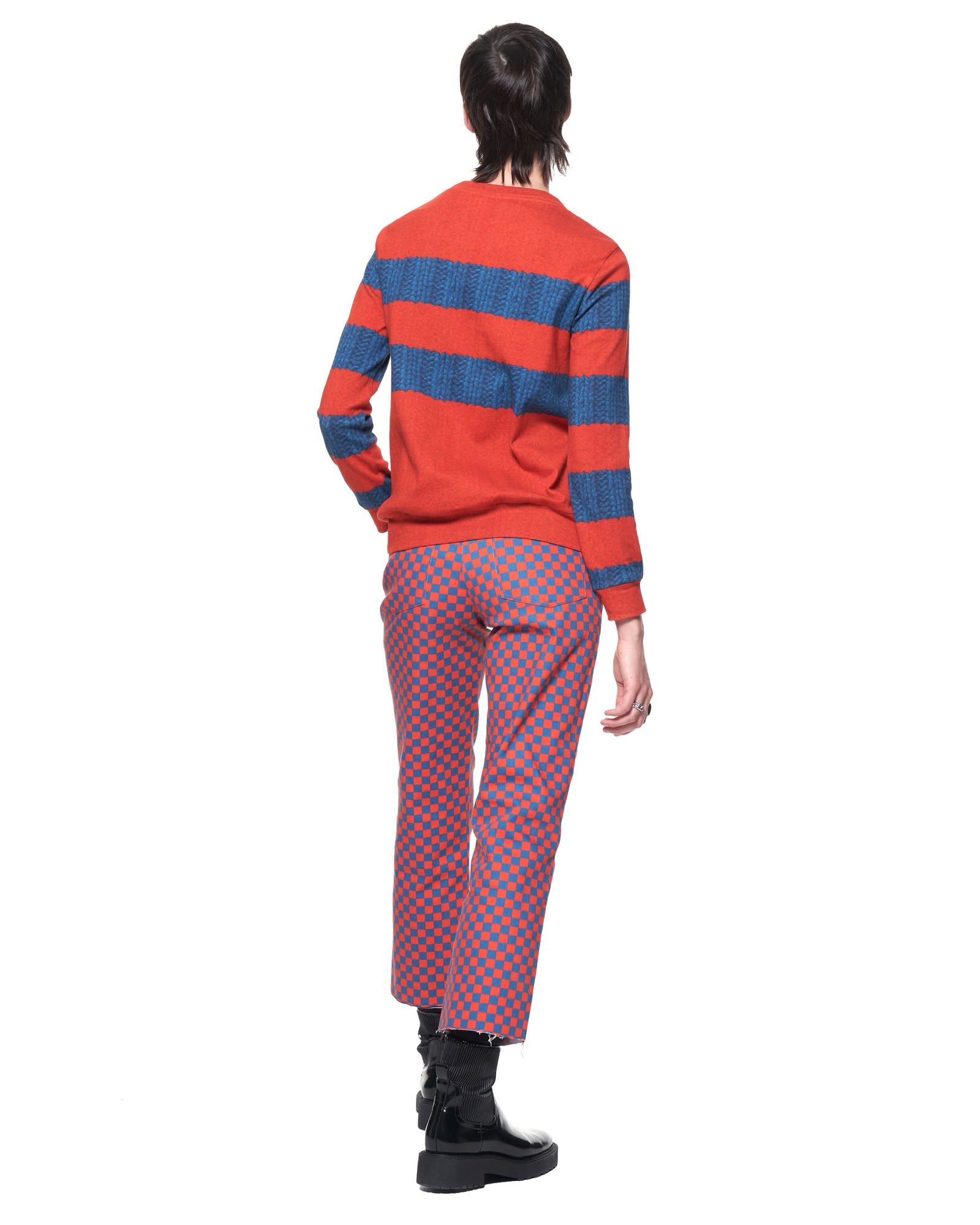 Cropped Alexa Jean | Blue Orange Grid