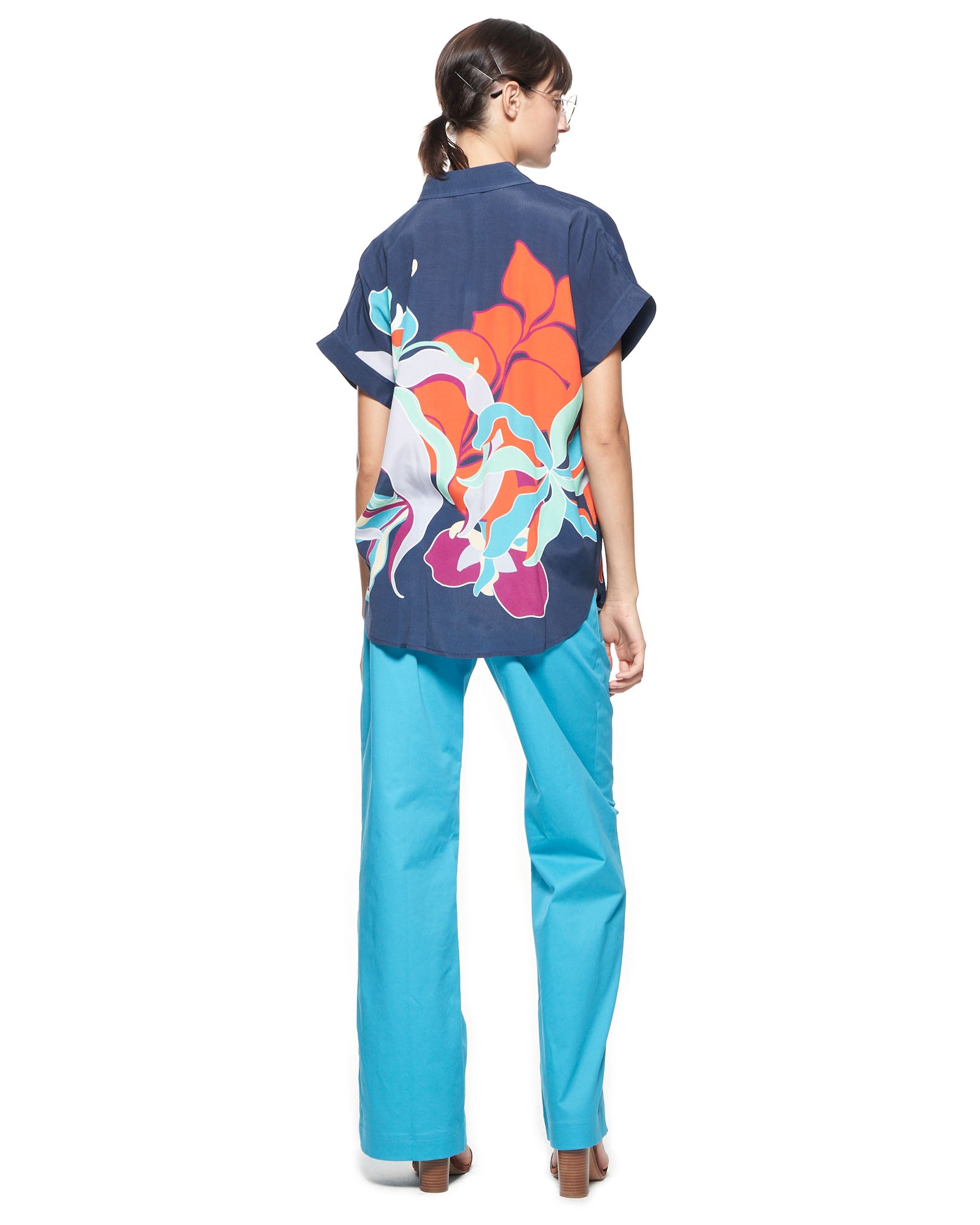 Dottie Blouse | Navy Tropics