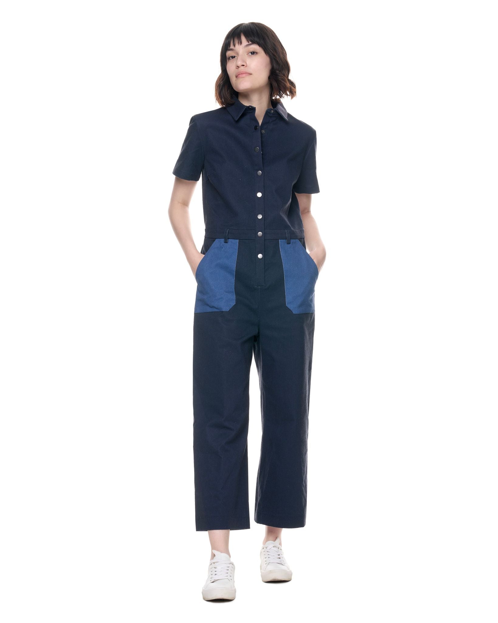 Heidi Jumpsuit | Speckled Stone Blue