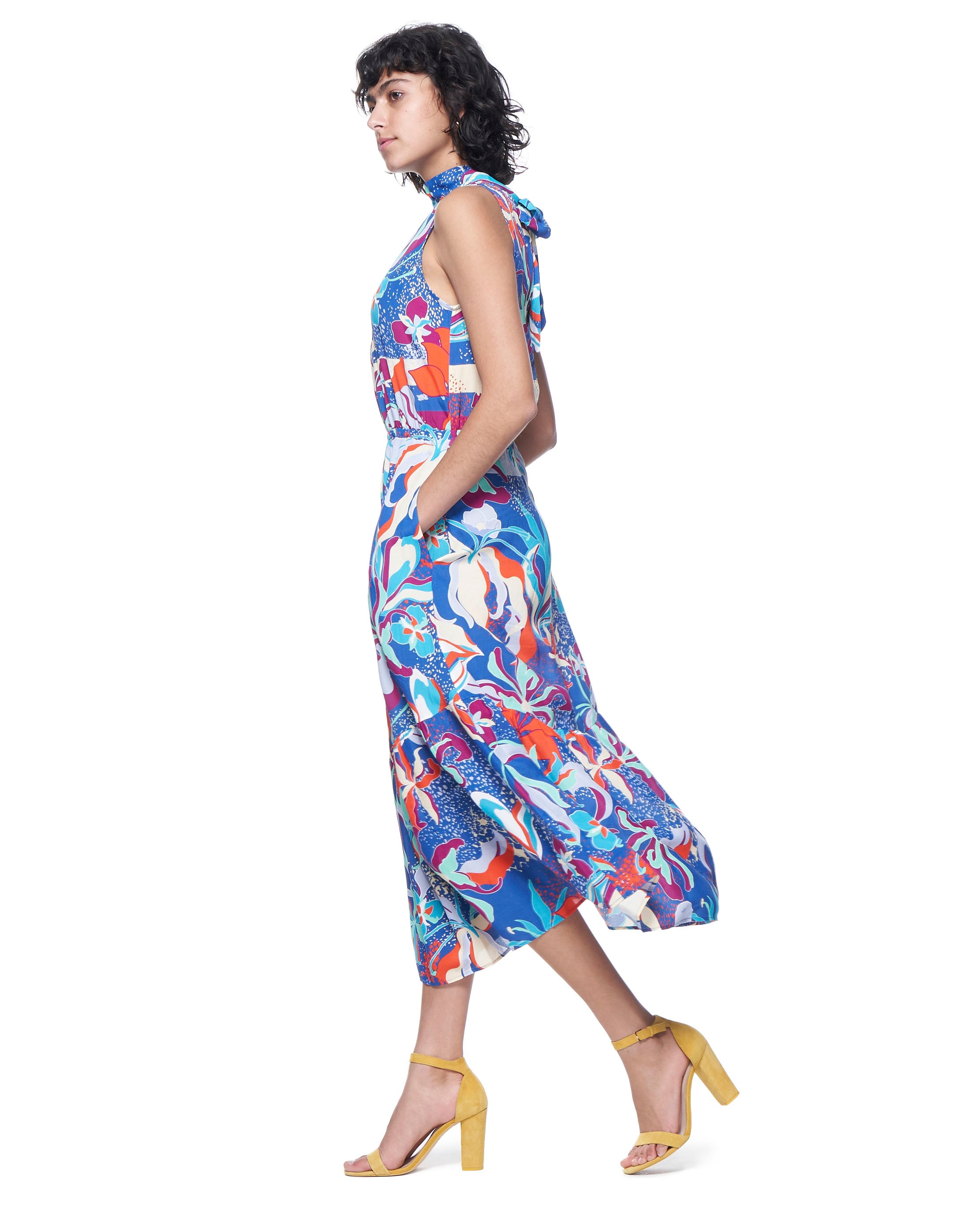 Jia Dress | Blue Tropics