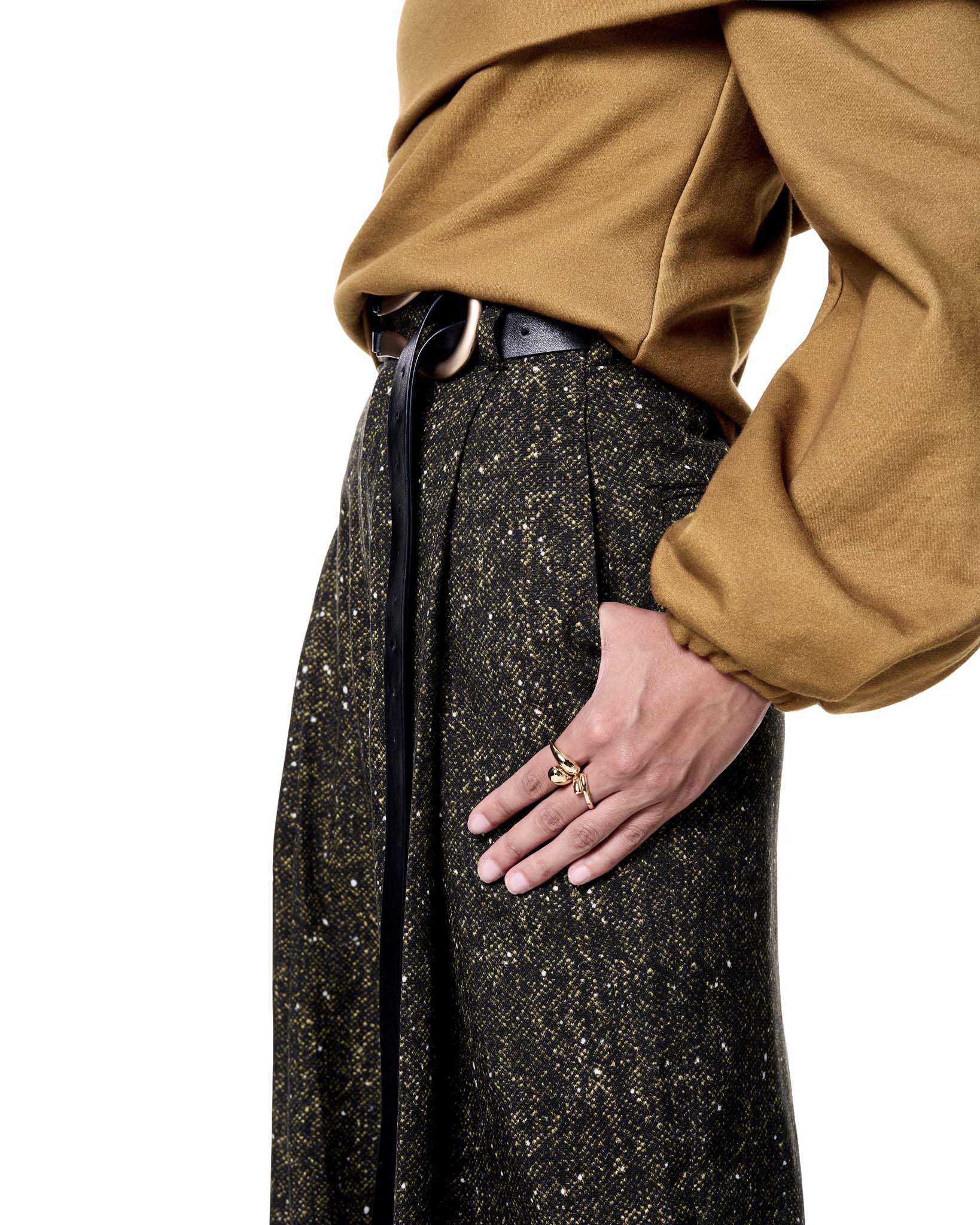 Frankie Trouser | Flecked Olive Green