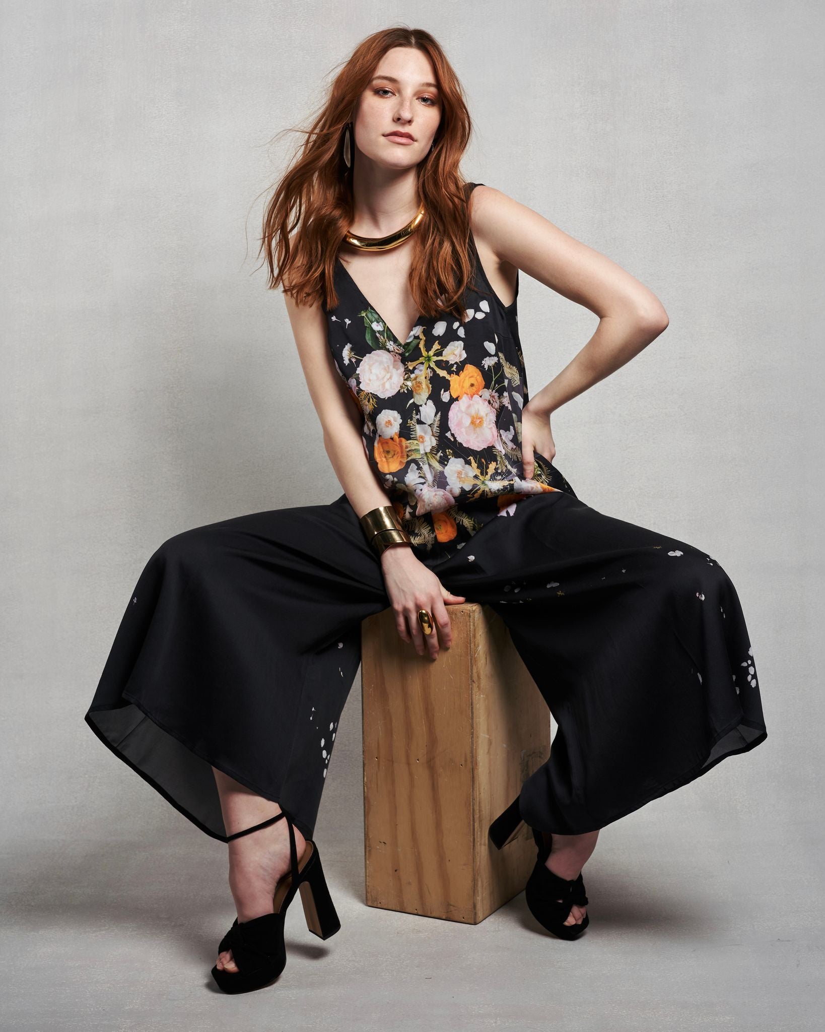 Laura Jumpsuit | Pastel Shattered Florals