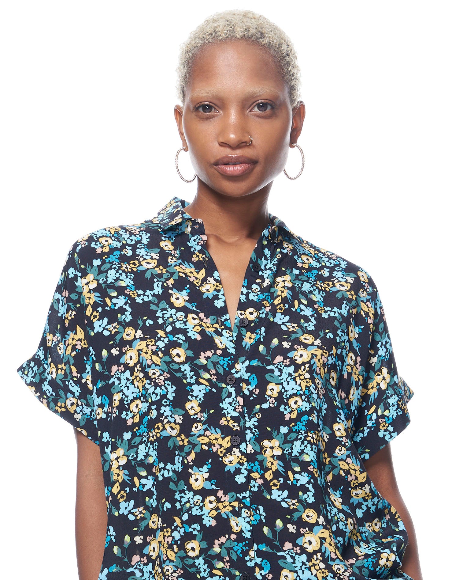 Dottie Blouse | Blue Autumn Blooms