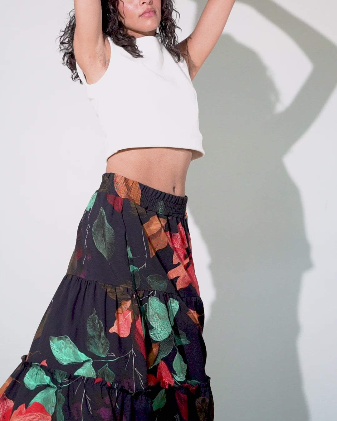 Maddie Skirt | Black Harvest Florals