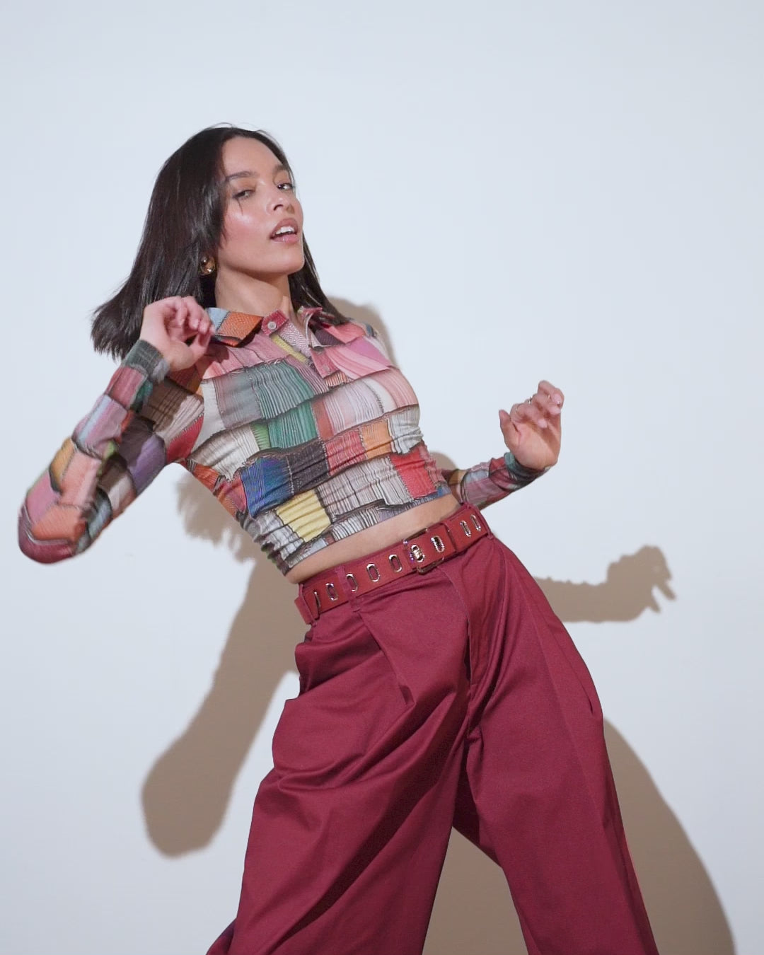 Leigh Trouser | Cranberry Stripe