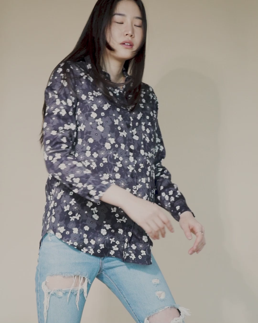 Zoe Shirt | Black Primrose