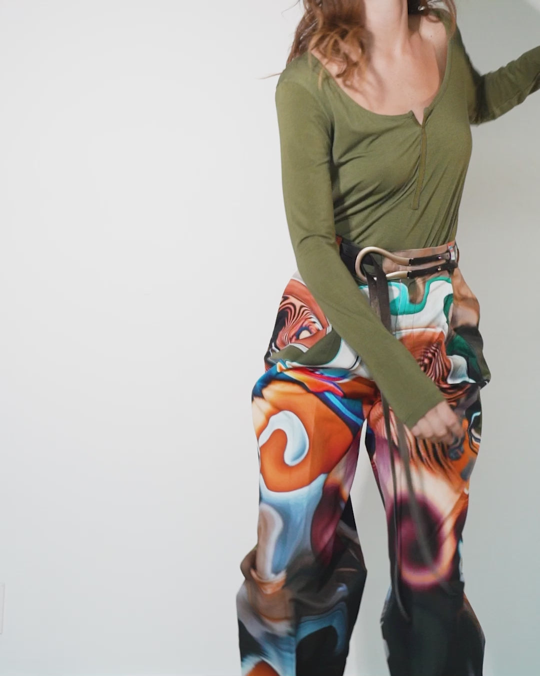Leigh Trouser | Mandarin Swirl