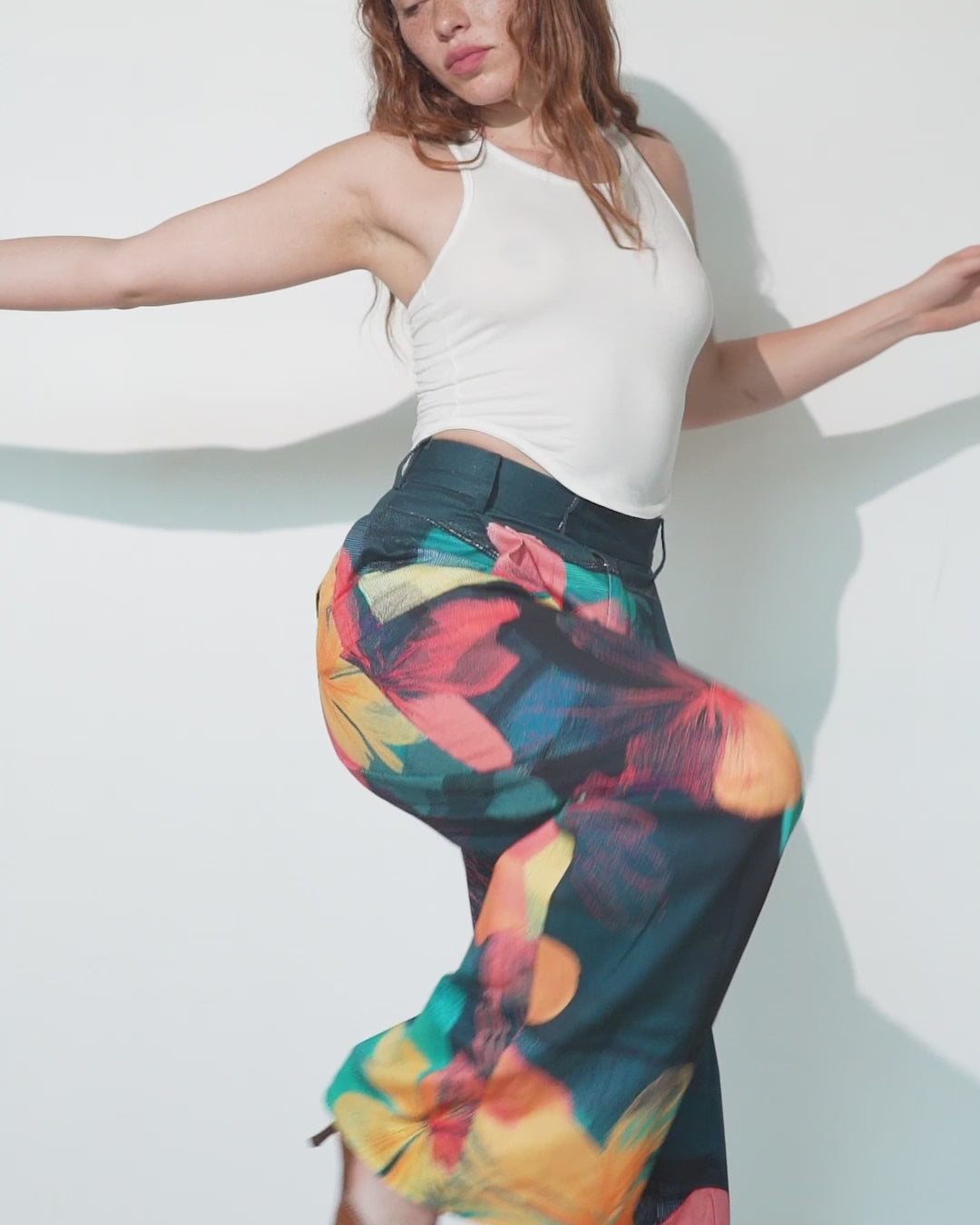 Leigh Trouser | Floral Camp Plaid