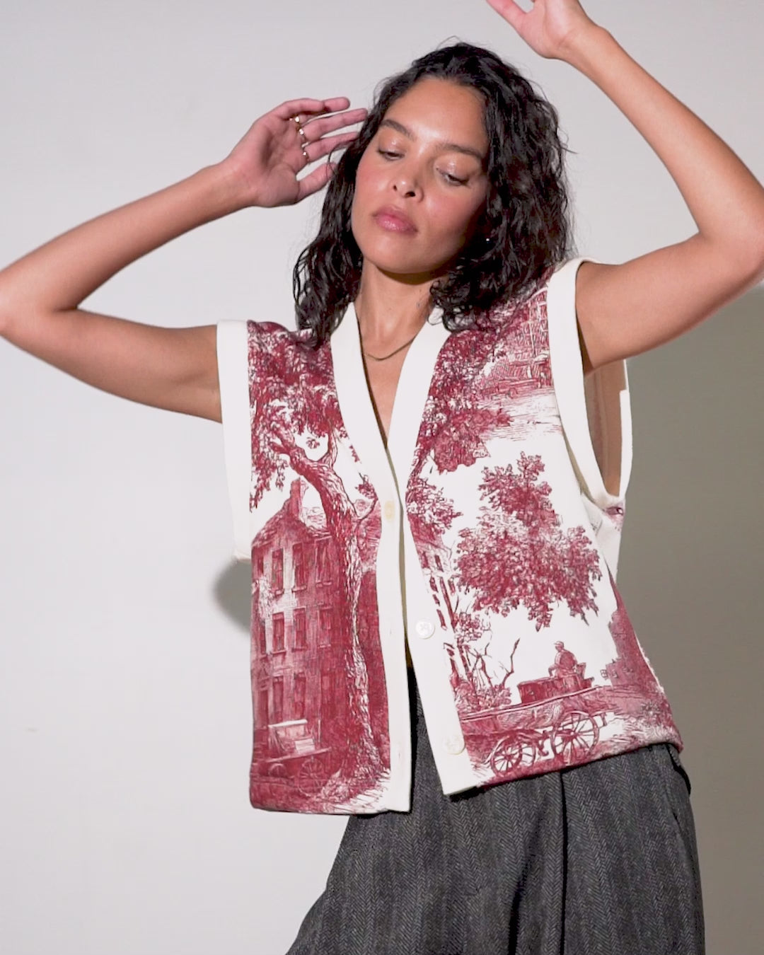Kirby Vest | Brick Toile