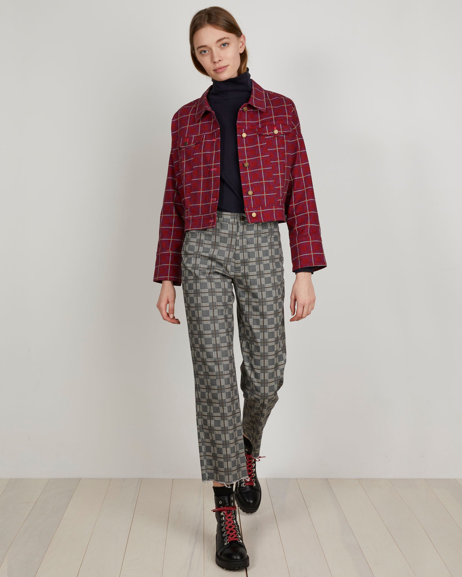 Cado Jacket | Pink Glen Plaid