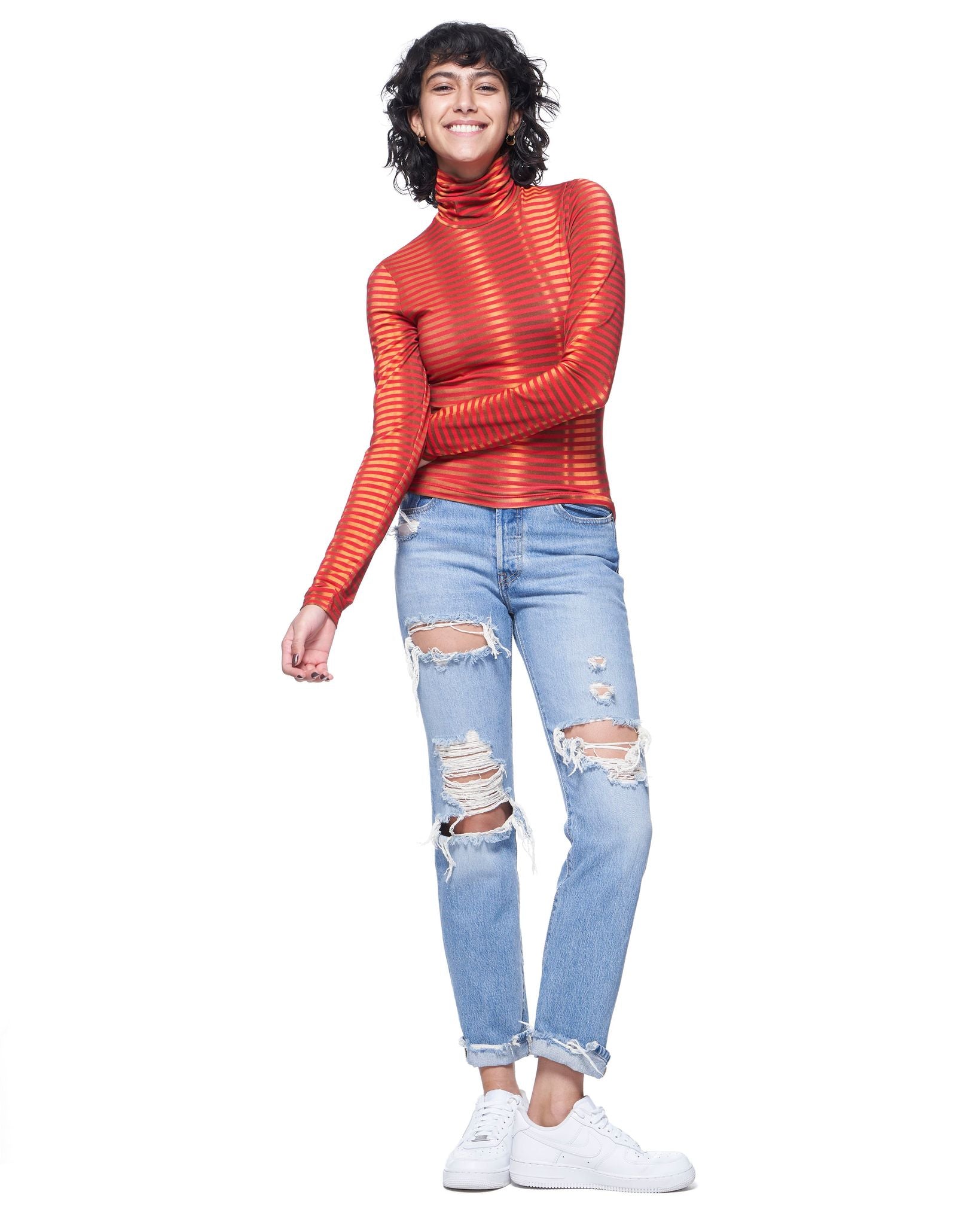 Turtleneck Raspberry Copper Stripe thekitnyc THE KIT