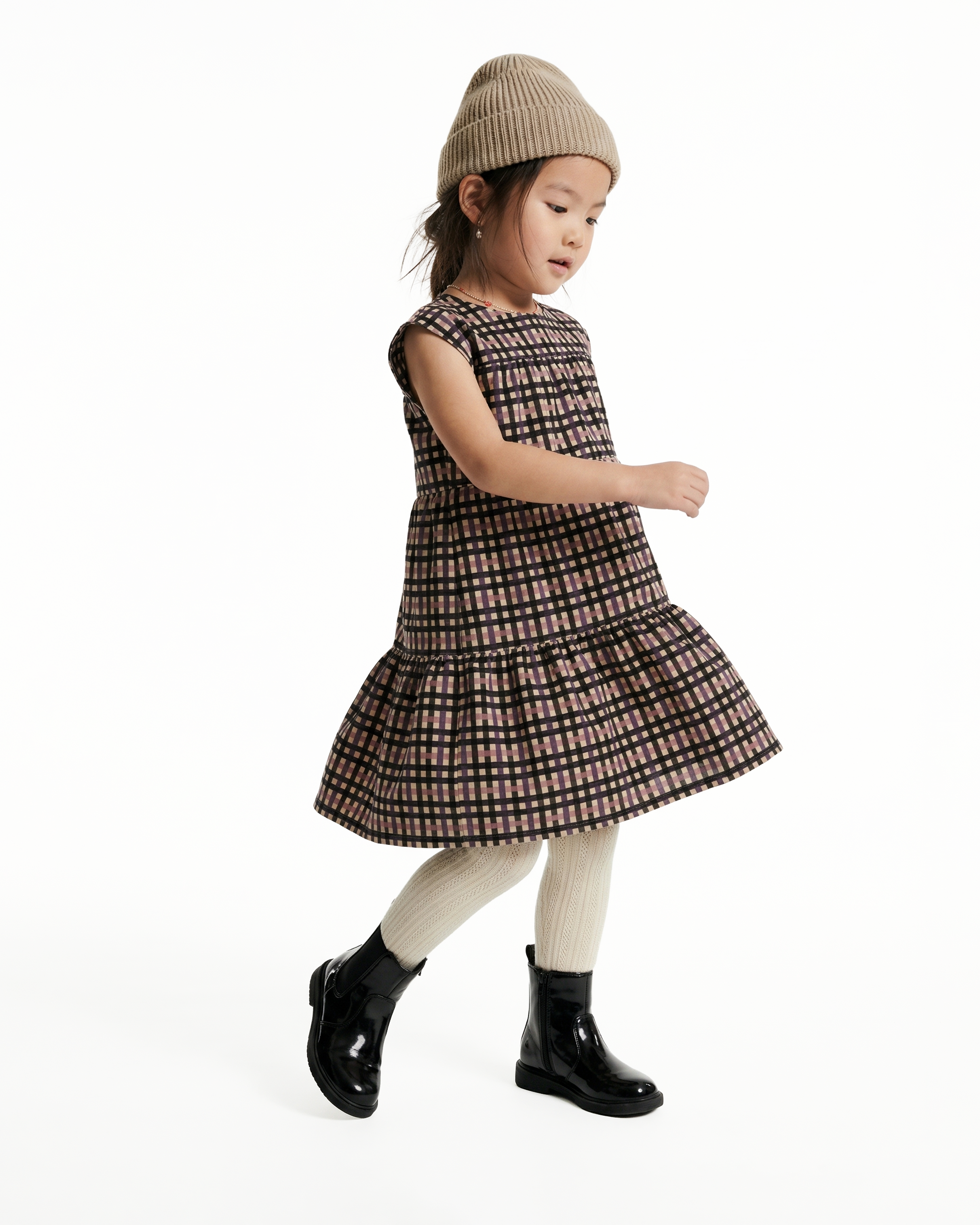 KID Ruffle Dress | Nocturne Gingham