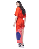 Issa Jumpsuit | Magenta Cut Paper
