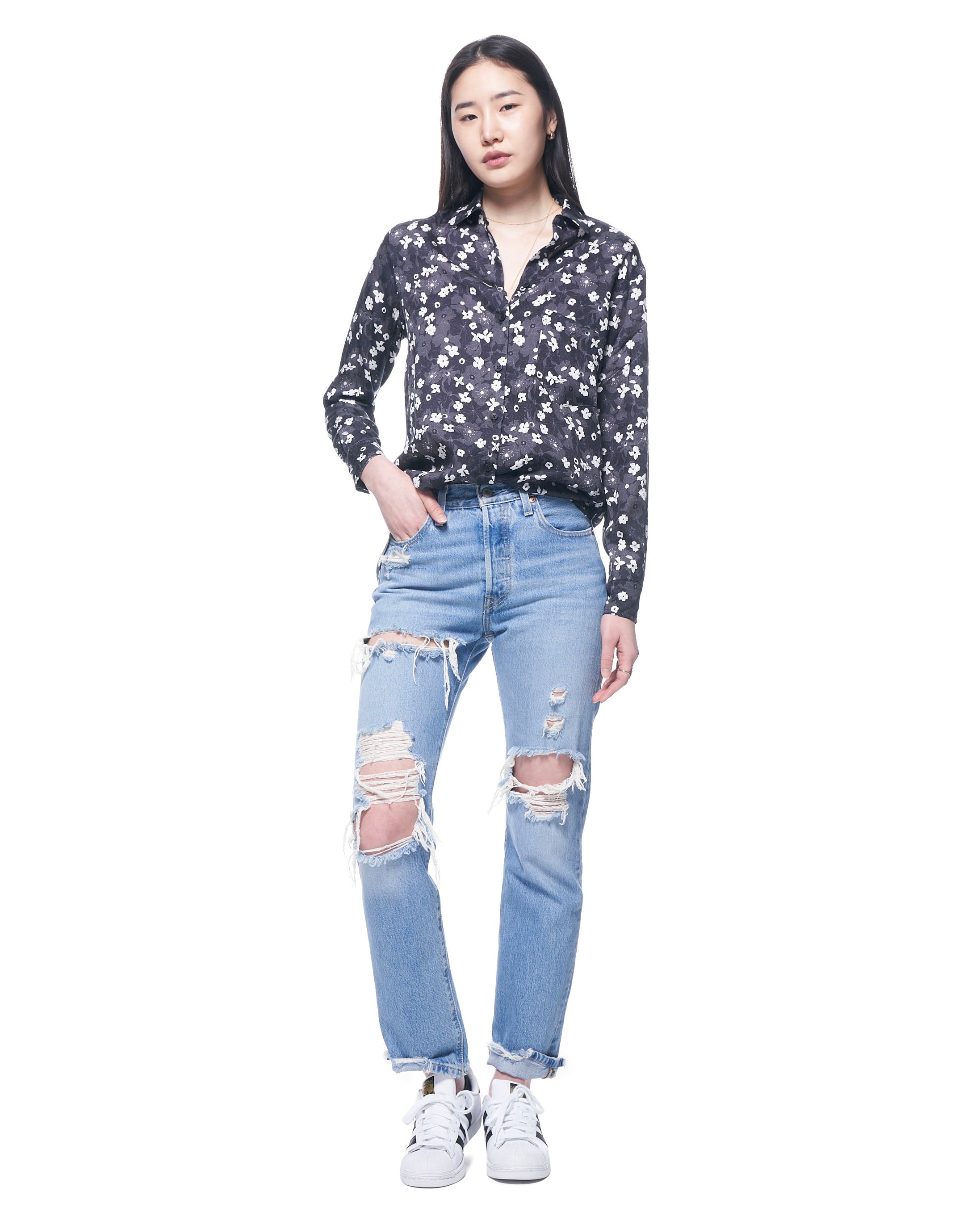 Zoe Shirt | Black Primrose