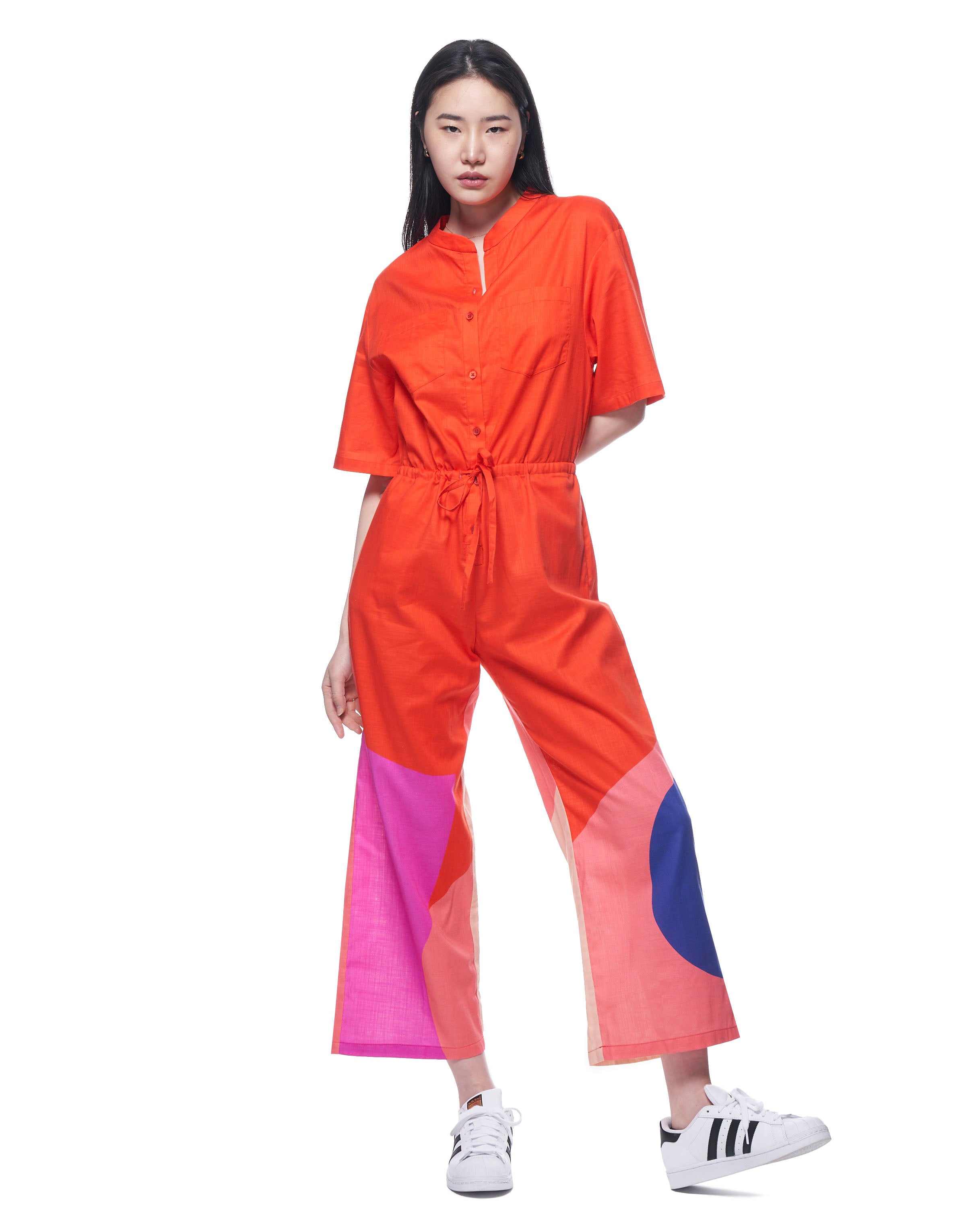 Issa Jumpsuit | Magenta Cut Paper