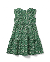 KID Ruffle Dress | Green Primrose