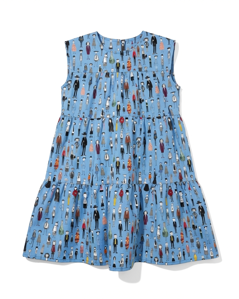 KID Ruffle Dress | Blue Street Style