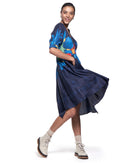 Sophia Dress | Navy Blooming Batik
