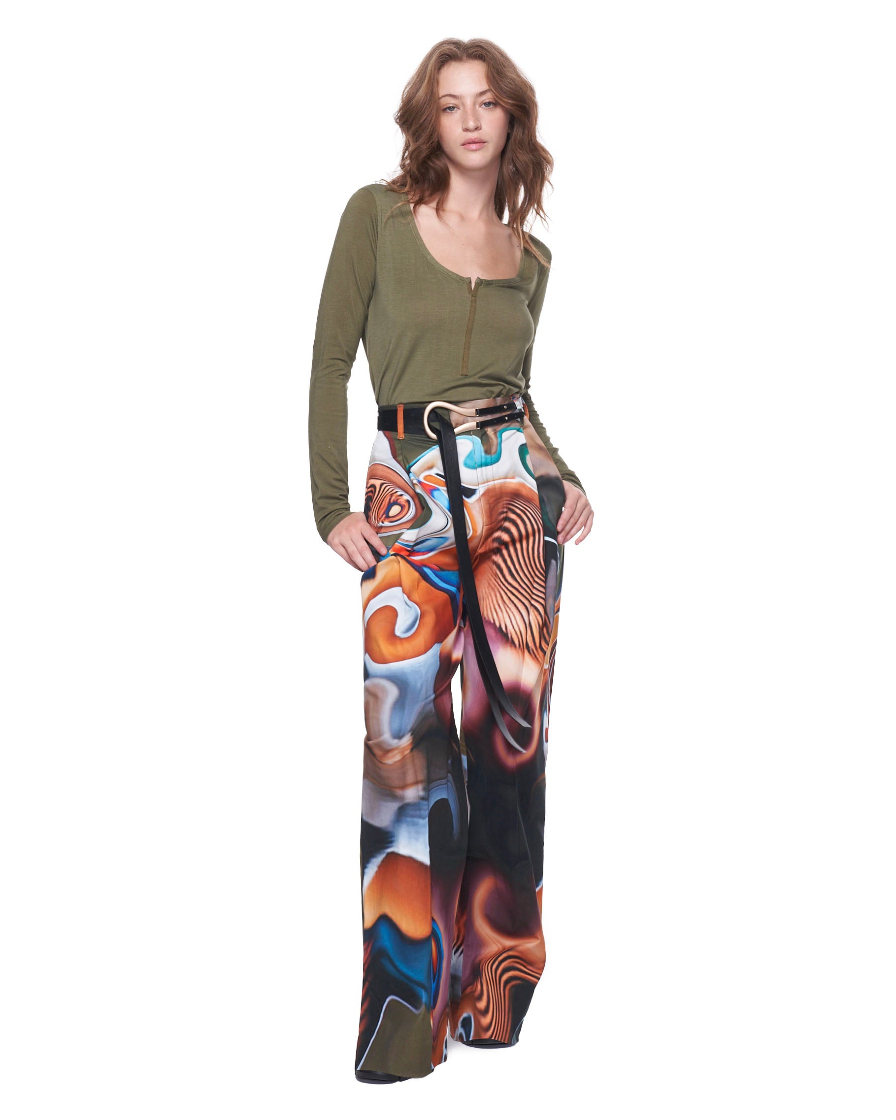 Leigh Trouser | Mandarin Swirl