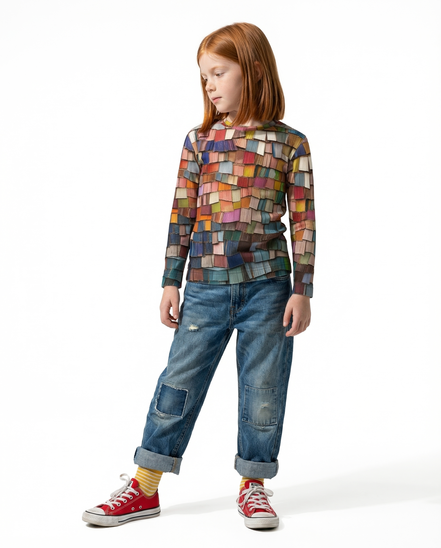 KID Long Sleeve Tee | Rainbow Squares