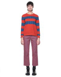 Cropped Alexa Jean | Blue Orange Grid