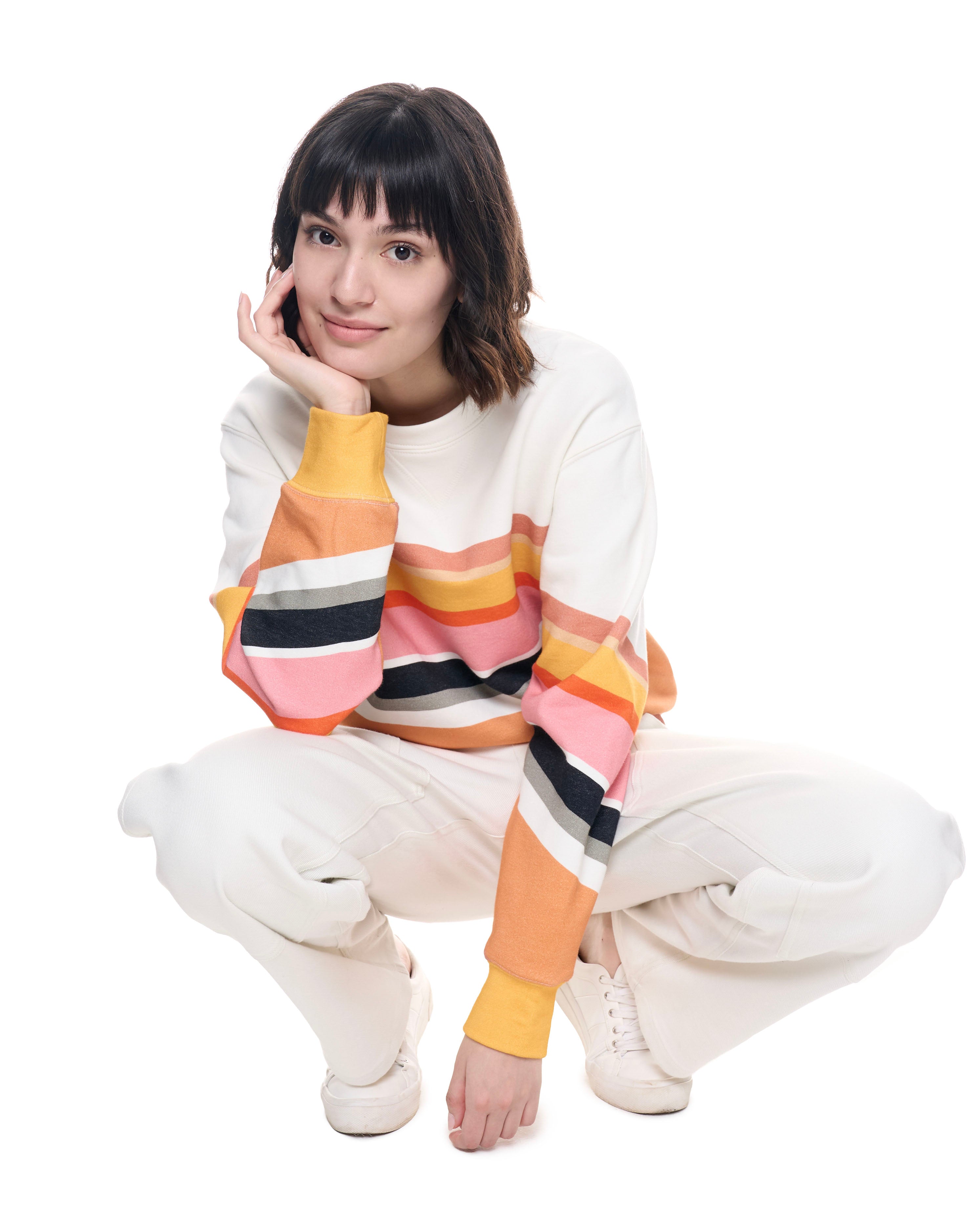 JJ Sweatshirt | Peach Stripes
