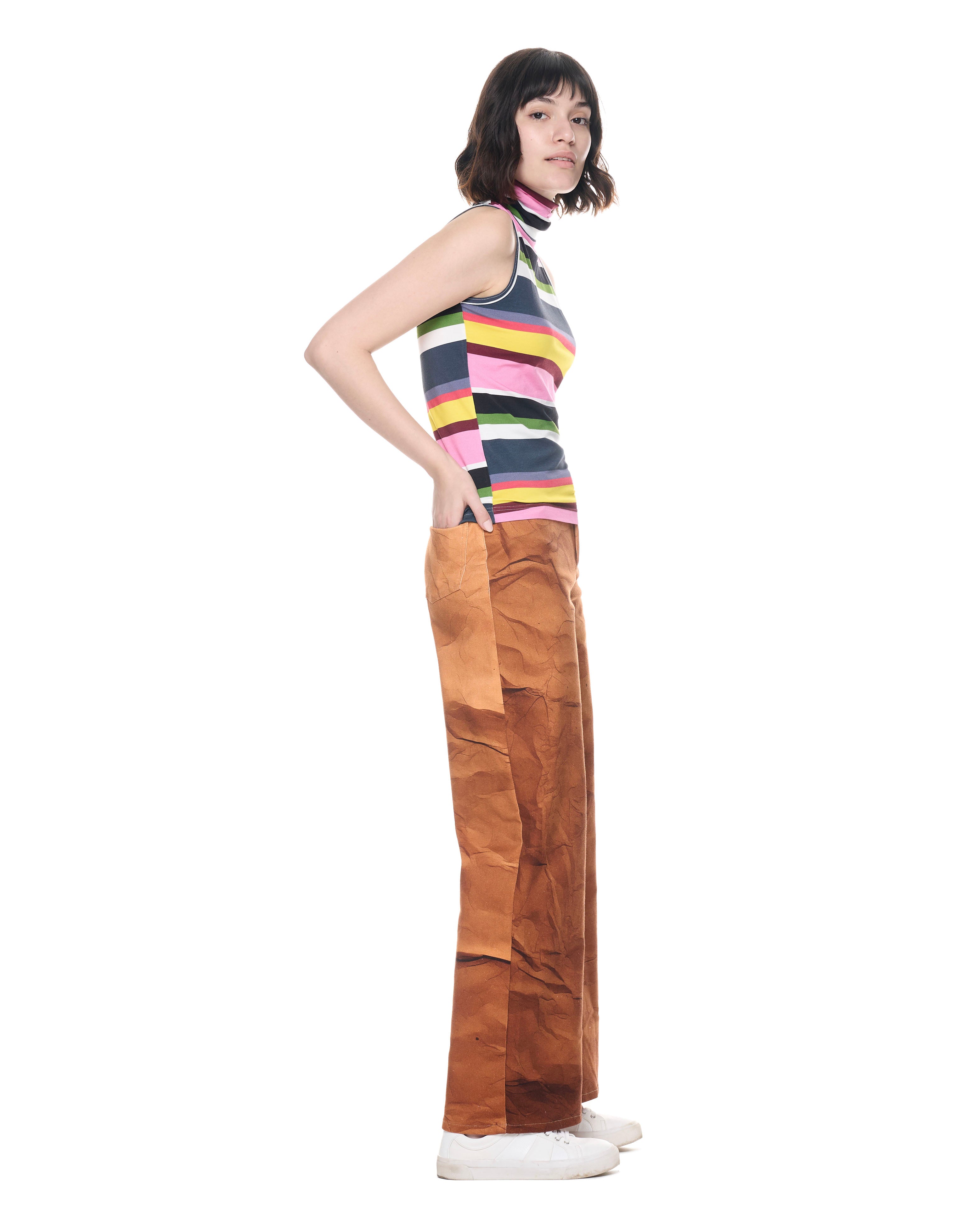 Sleeveless Turtleneck | Flavor Burst Stripes