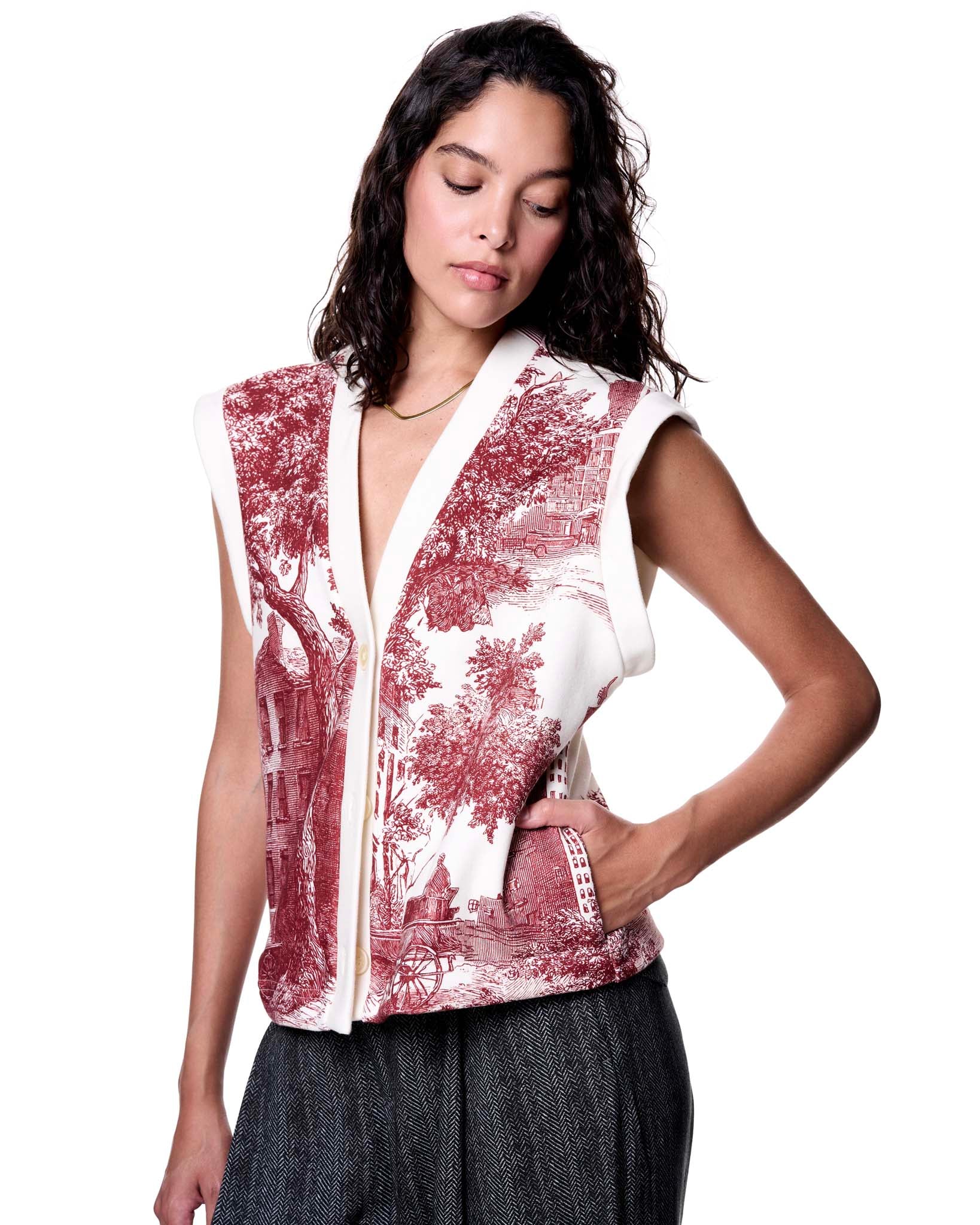 Kirby Vest | Brick Toile