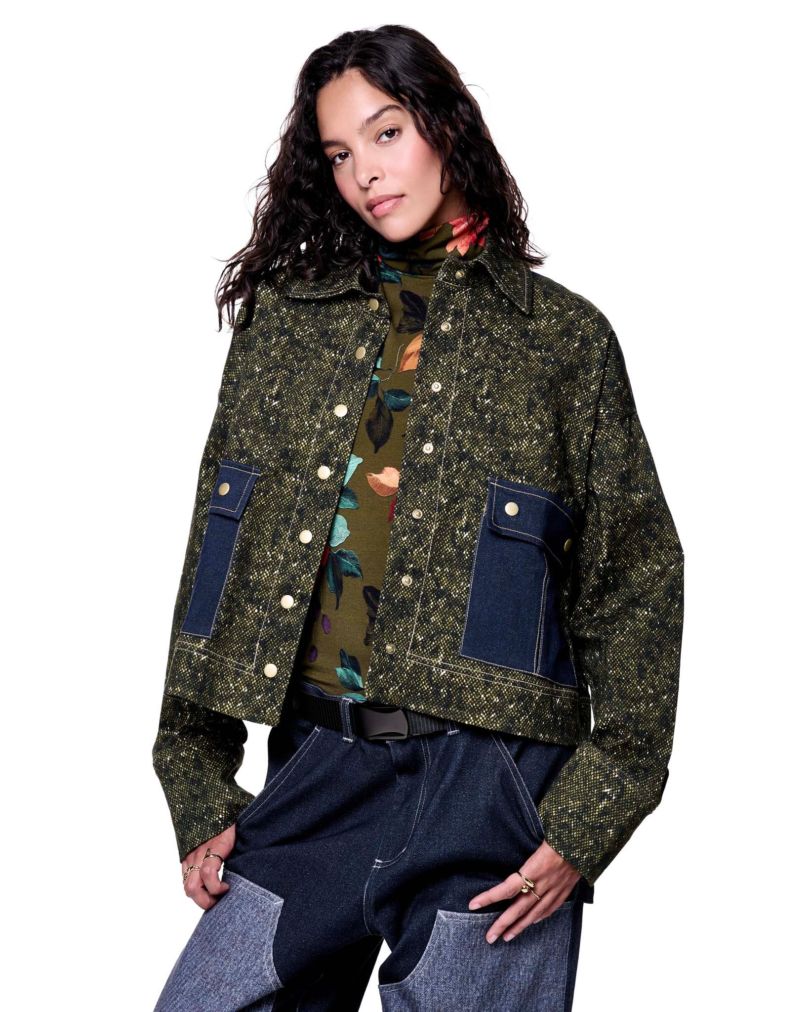 Mia Jacket | Flecked Pale Olive