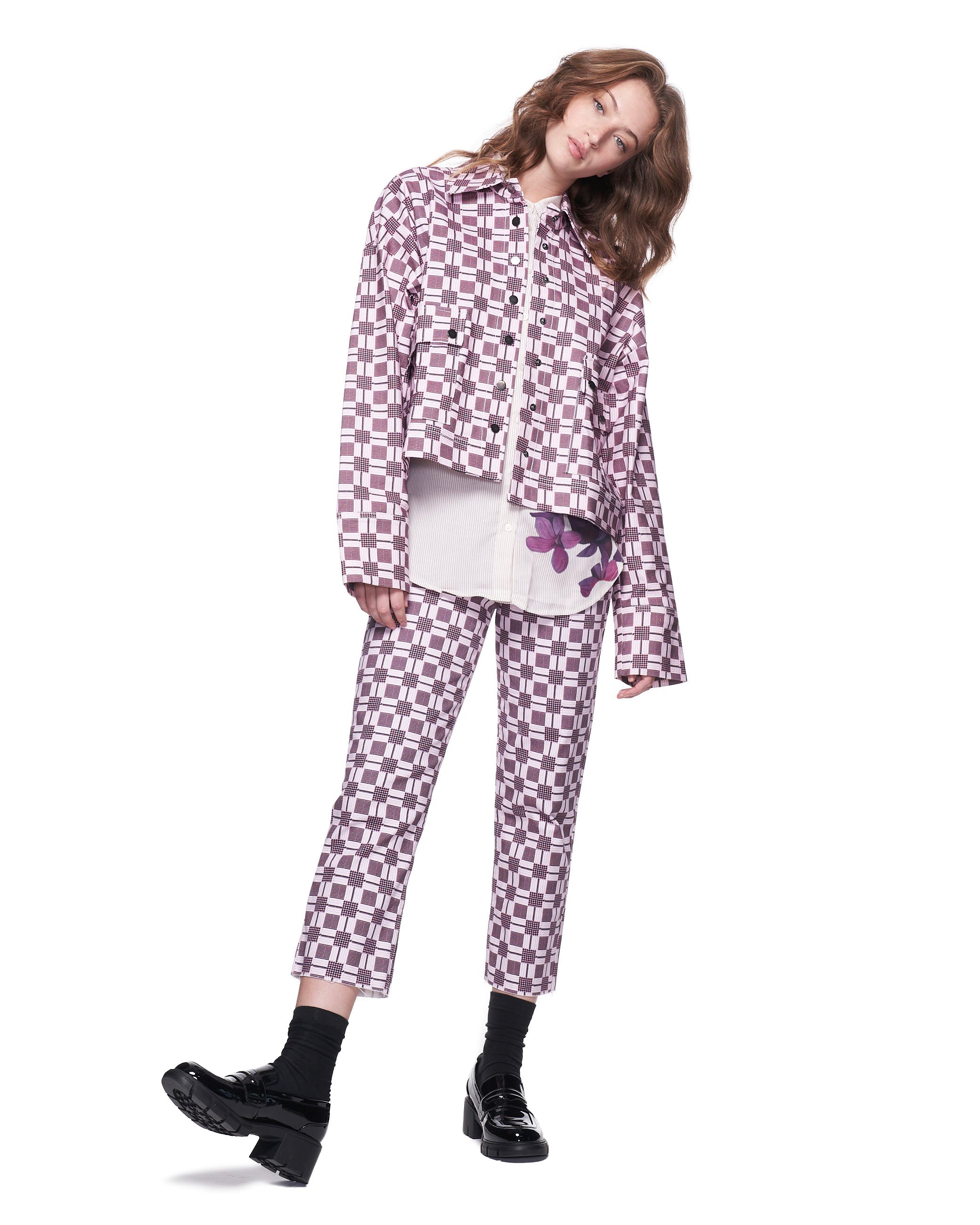 Cropped Alexa Jean | Berry Glen Plaid