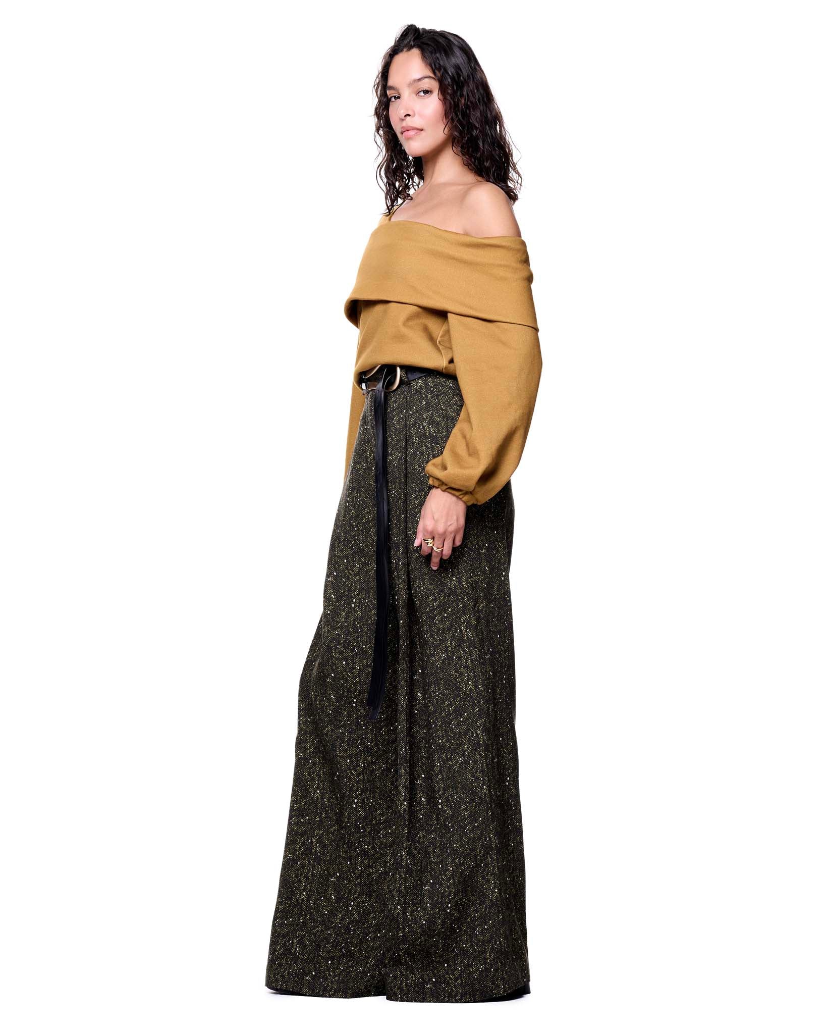Frankie Trouser | Flecked Olive Green