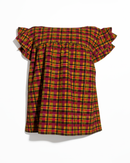 KID Ruffle Top | Citrus Plaid