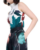 Sleeveless Turtleneck | White Upstate Florals