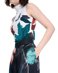 Sleeveless Turtleneck | White Upstate Florals