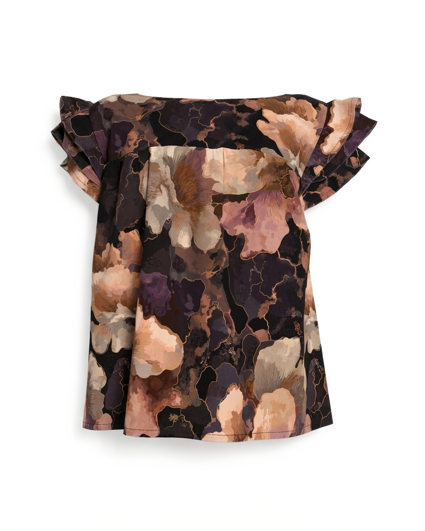 KID Ruffle Top | Gilded Nocturne