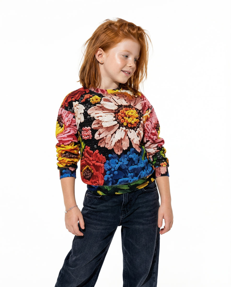KID Sweatshirt | Floral Perler Beads
