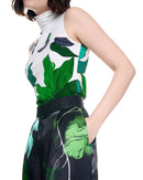 Sleeveless Turtleneck | Aqua Upstate Florals