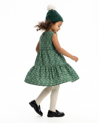 KID Ruffle Dress | Green Primrose
