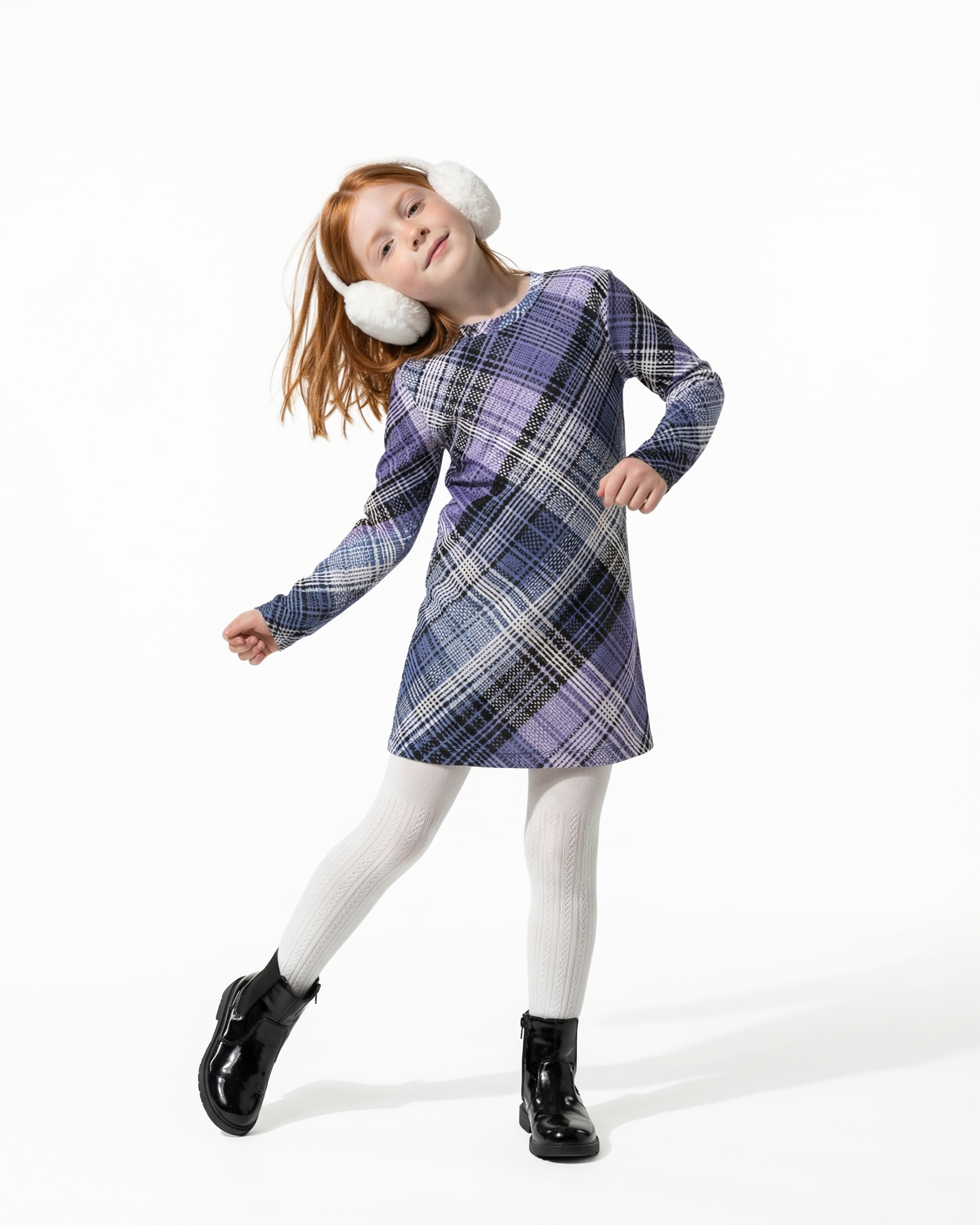 KID Long Sleeve Tee Dress | Huckleberry Plaid