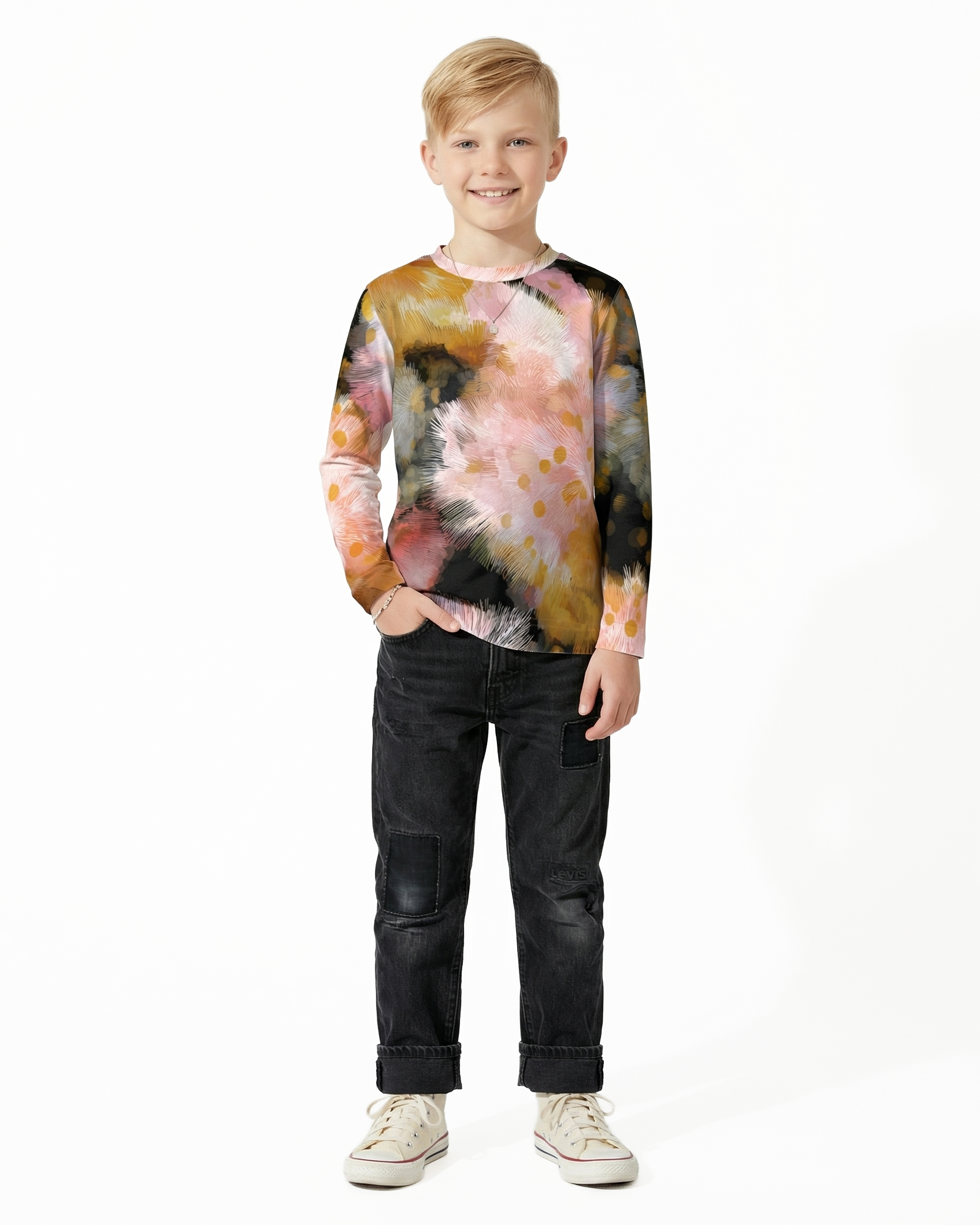 KID Long Sleeve Tee | Smoke Petals