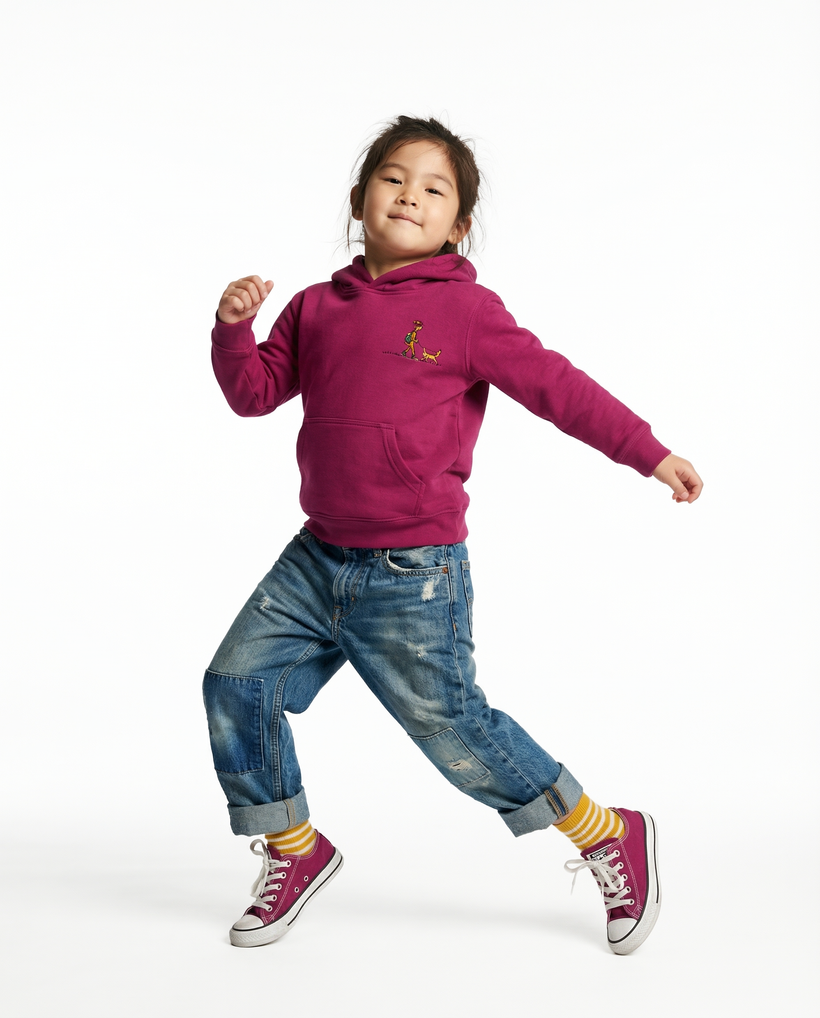 KID Hoodie | Magenta Dog Walker