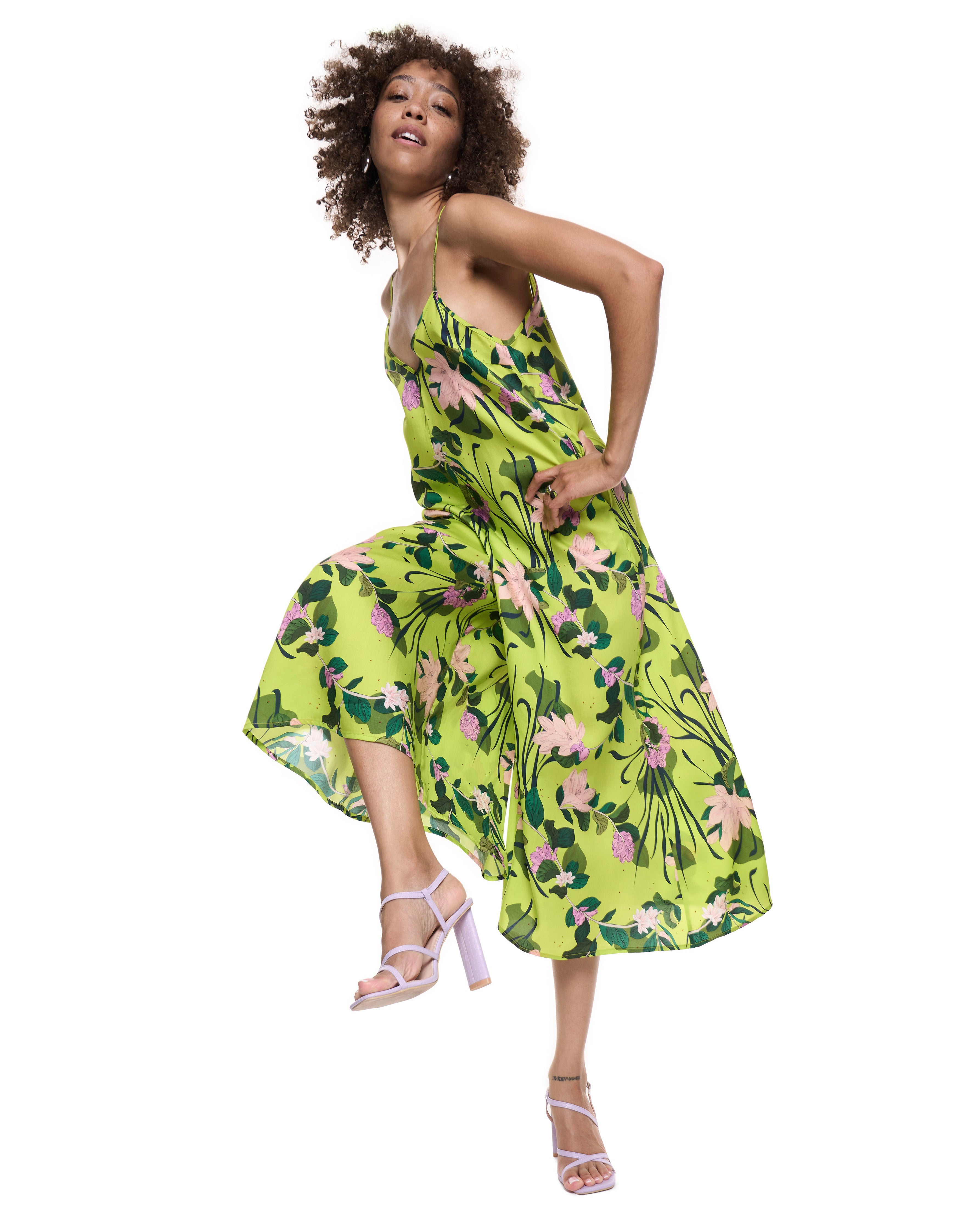 Anna Jumpsuit | Lime Beach Florals