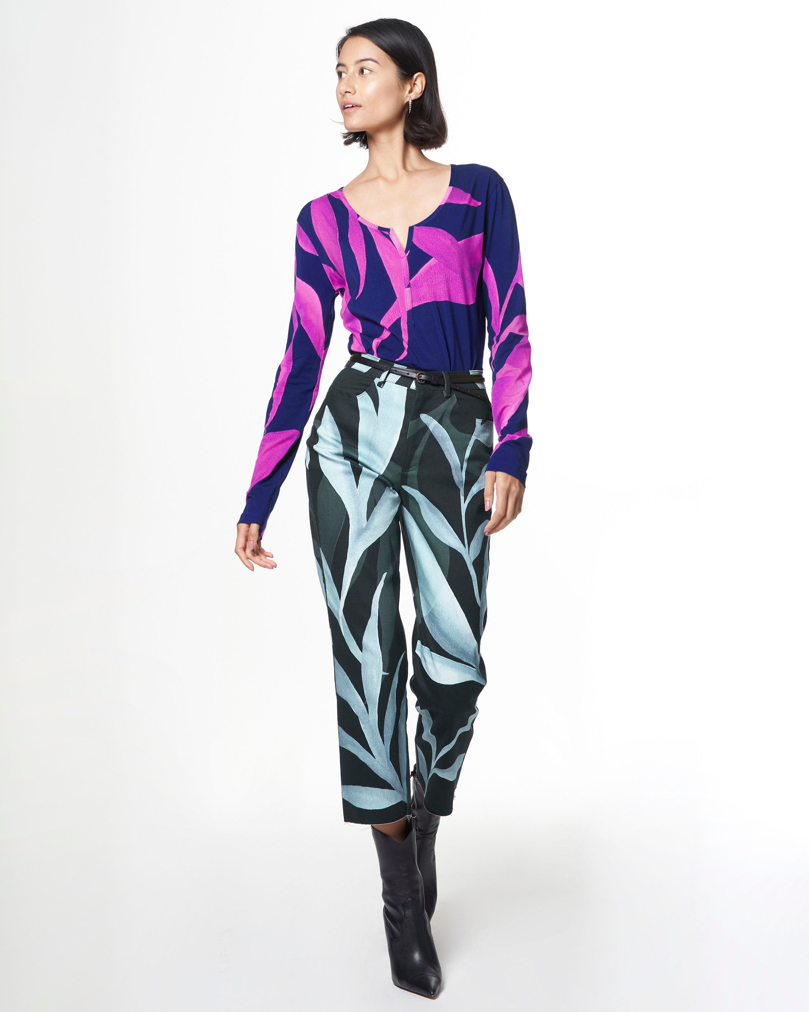 Cropped Alexa Jean | Aqua Jungle