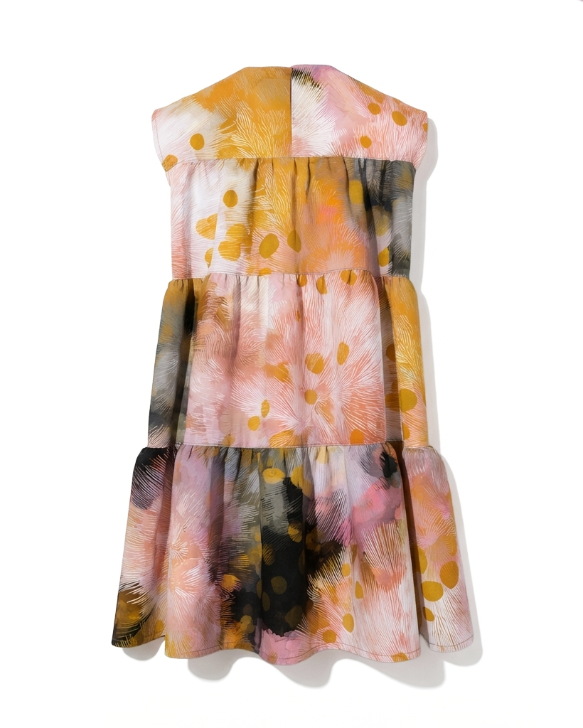 KID Ruffle Dress | Smoke Petal