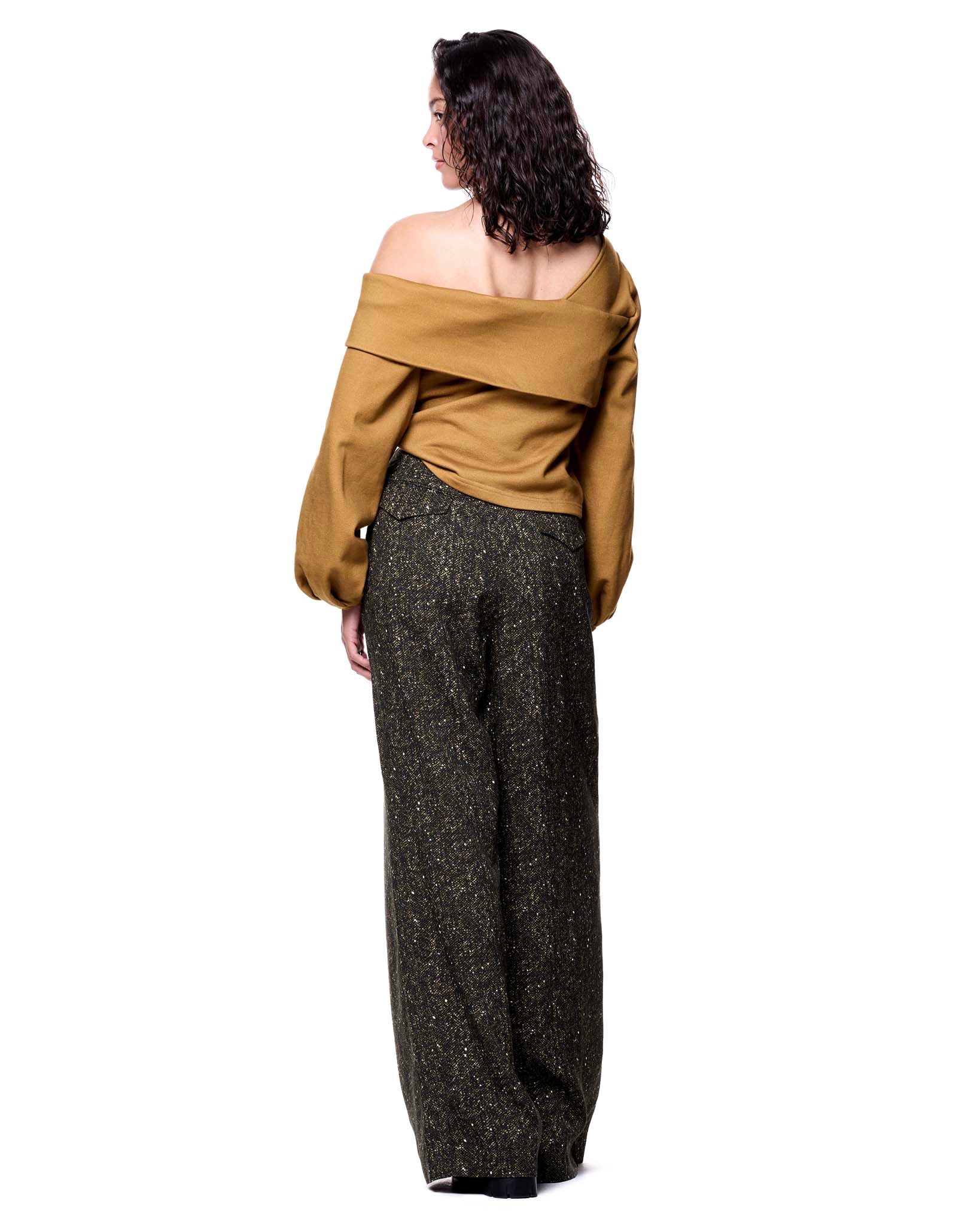 Frankie Trouser | Flecked Olive Green