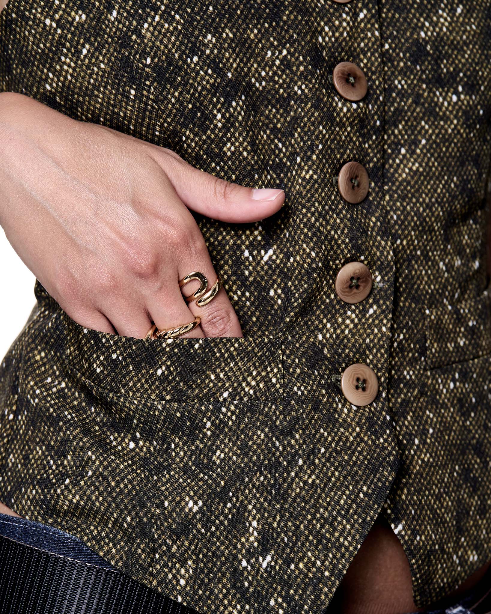 Margo Vest | Flecked Light Olive