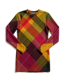 KID Long Sleeve Tee Dress | Citrus Plaid