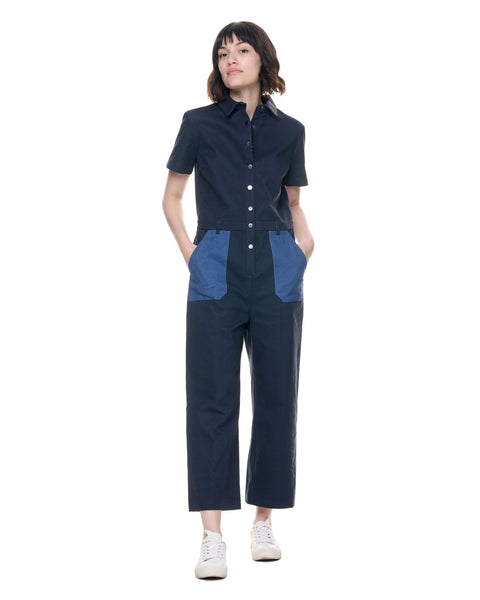 Heidi Jumpsuit | Speckled Stone Blue – THE KIT.