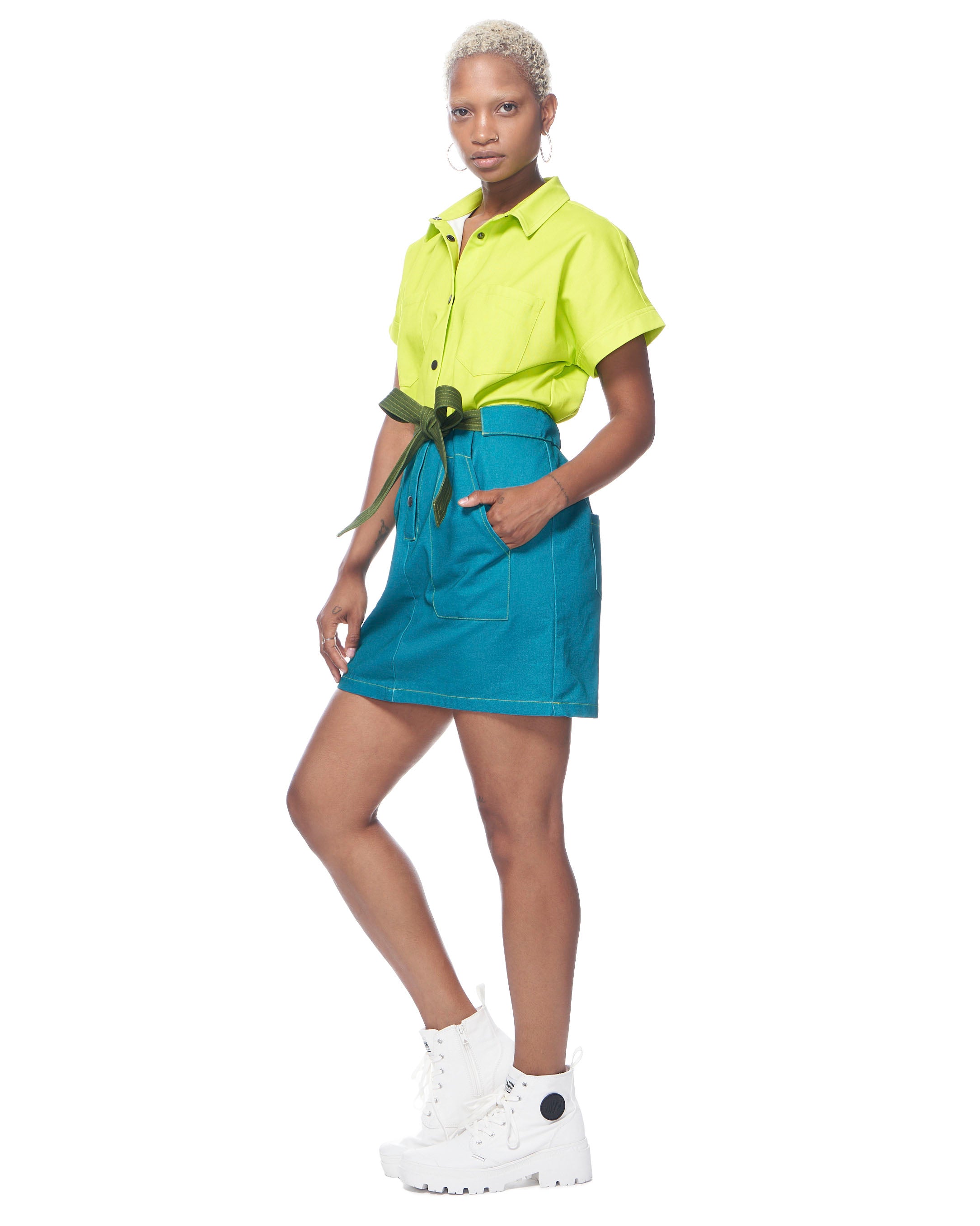 SS Dottie Cargo Dress | Lime