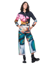 Alex Jumpsuit | Navy Cross Stitch Florals